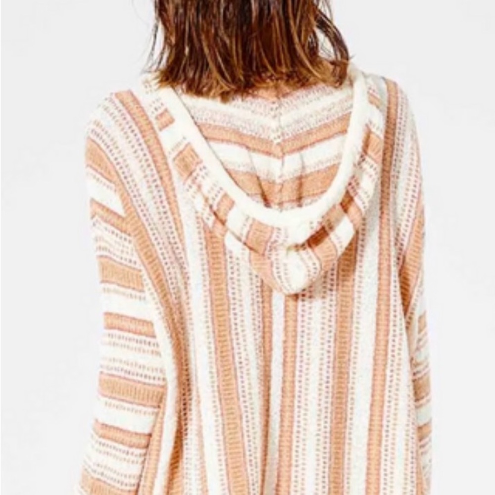 Striped Knit Rip Curl Poncho - Picture 2 of 6